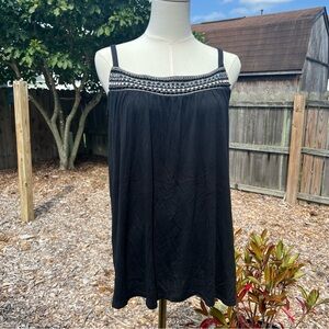 Black Adjustable Beaded Tank